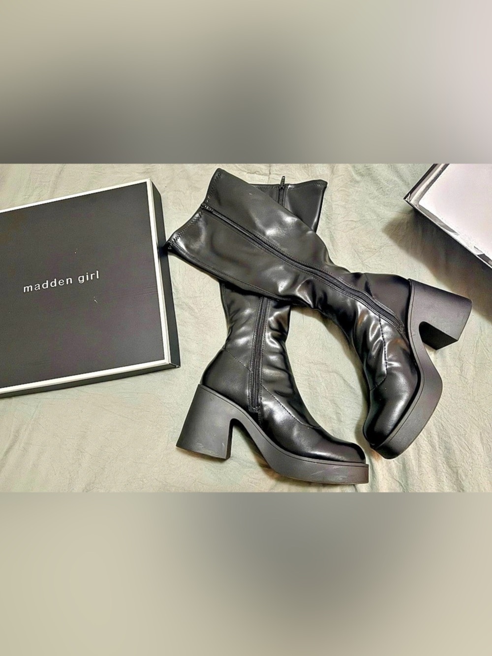 Madden girl - Spy Stretch Knee High Block Heel Boots